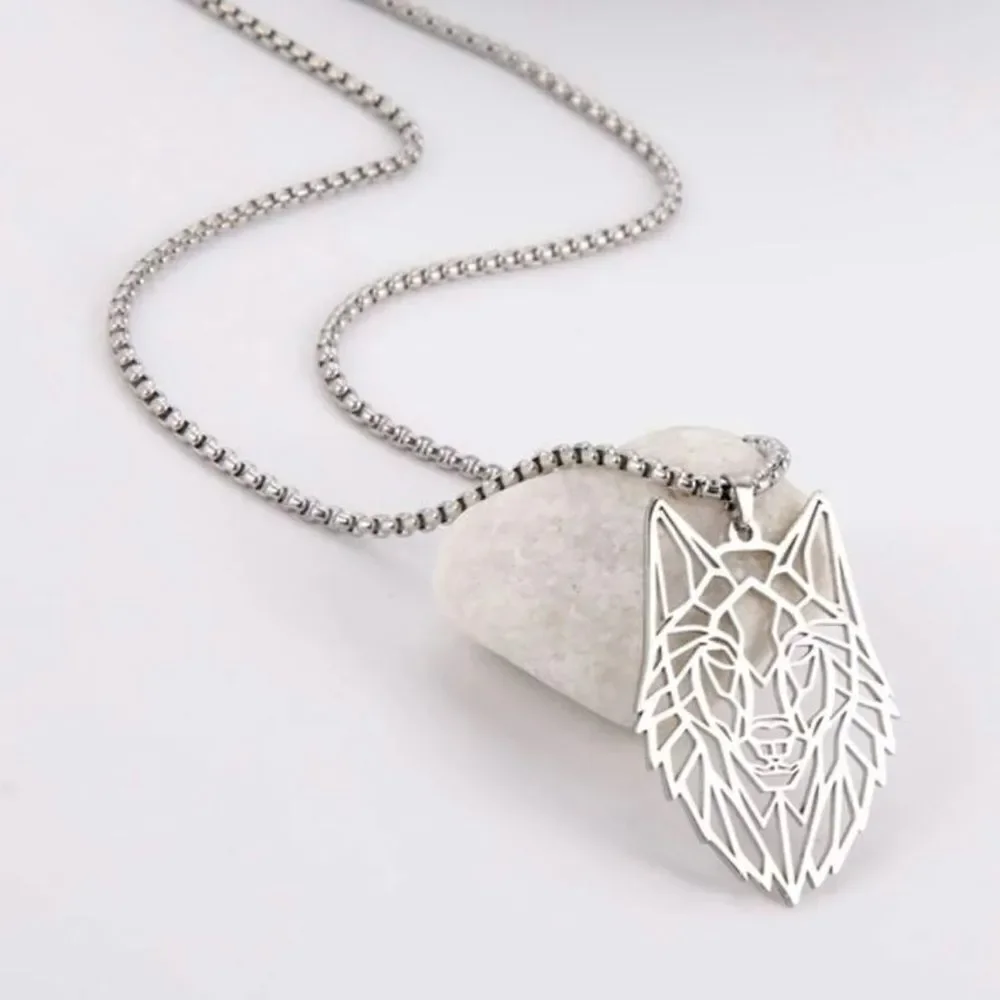 Wolf Pendant Necklace, Stainless Steel‎ Jewelry for Jewelry Gift